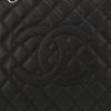 Chanel  Shopping GST bag worn on the shoulder or carried in the hand  in black quilted grained leather - Detail D1 thumbnail
