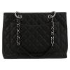 Chanel  Shopping GST bag worn on the shoulder or carried in the hand  in black quilted grained leather - Detail D7 thumbnail