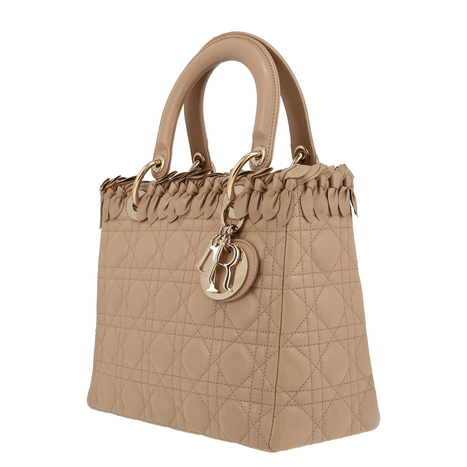 Borsa Dior  Lady Dior in pelle cannage beige - Detail D3
