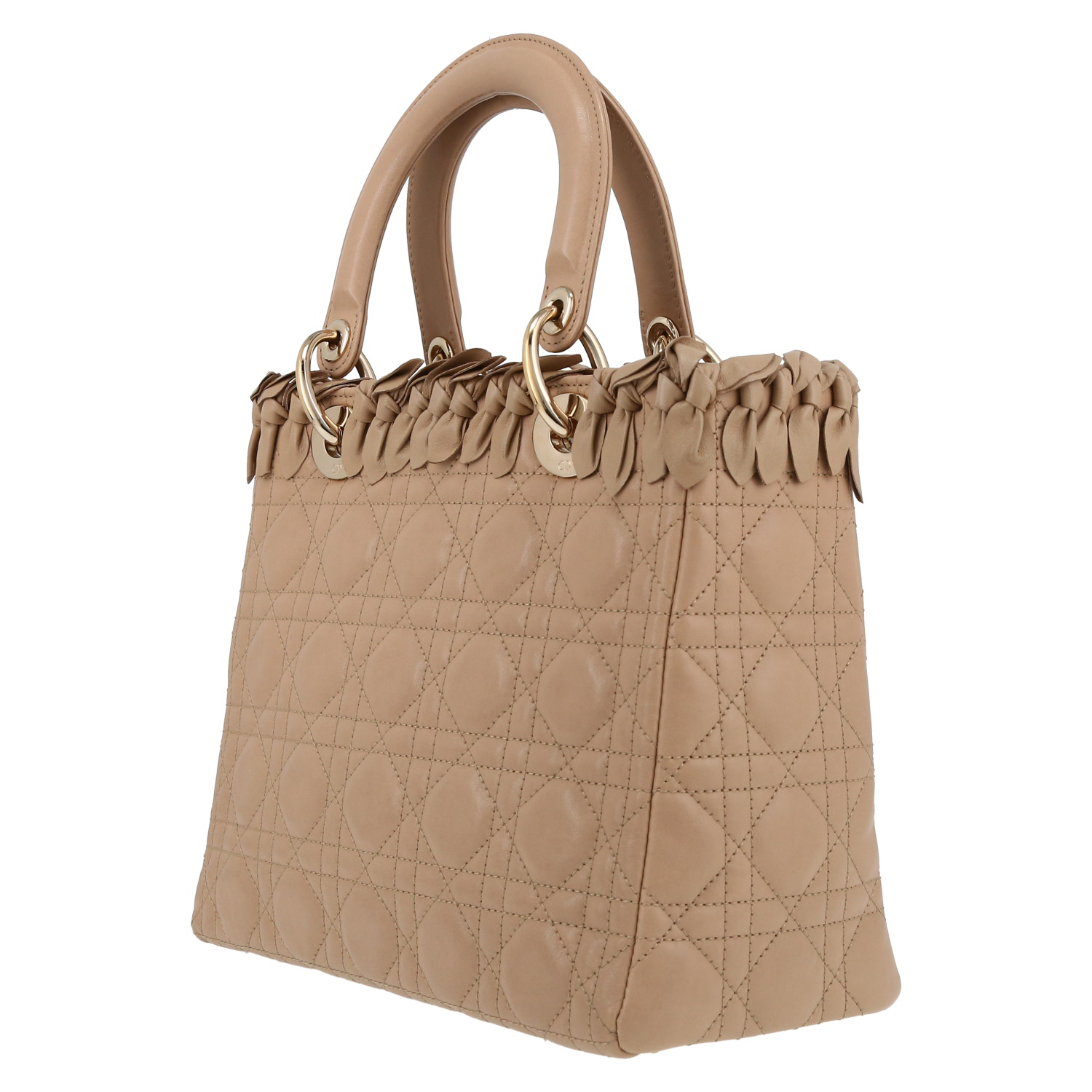 Bolso de mano Dior  Lady Dior en cuero cannage beige - Detail D5