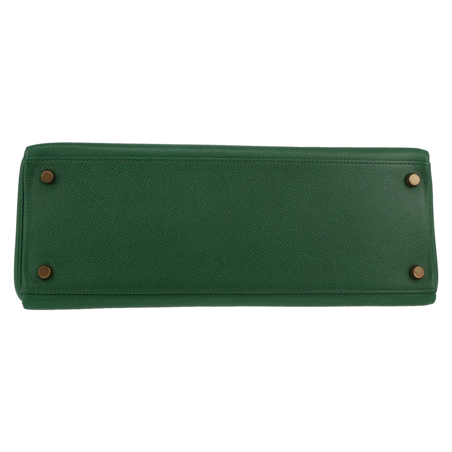 Hermès  Kelly 32 cm handbag  in Vert Bengale Courchevel leather - Detail D1