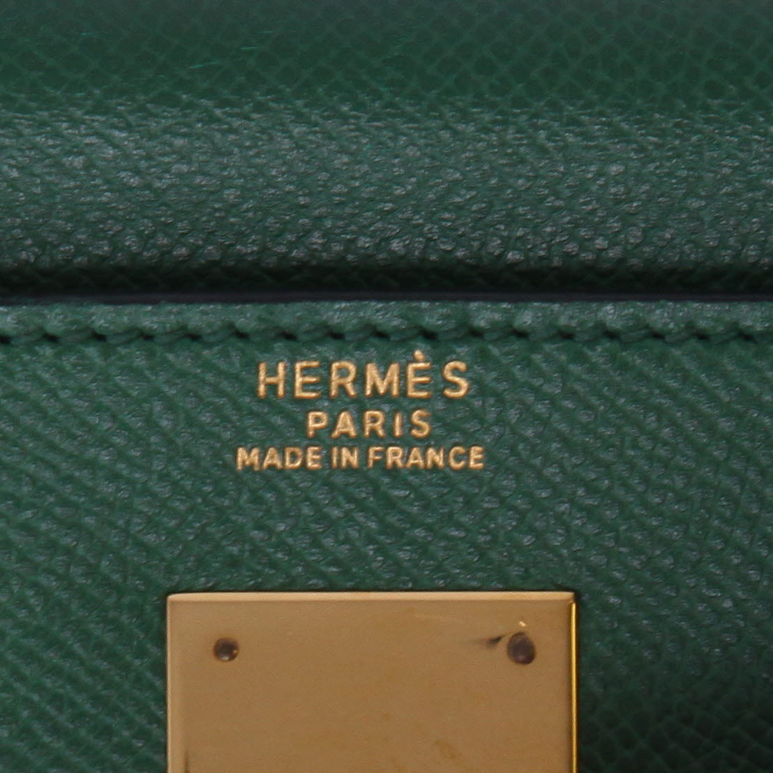 Borsa Hermès  Kelly 32 cm in pelle Courchevel Vert Bengale - Detail D2