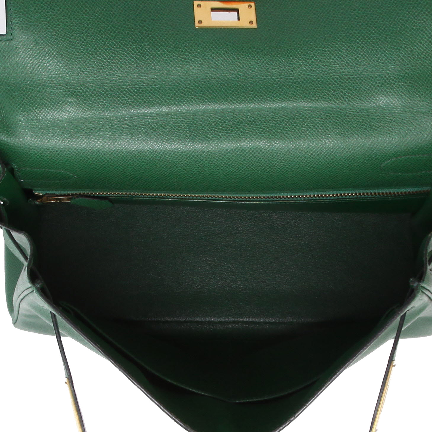 Bolso de mano Hermès  Kelly 32 cm en cuero Courchevel Vert Bengale - Detail D3