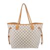 Louis Vuitton  Neverfull shopping bag  in azur damier canvas  and natural leather - Detail D7 thumbnail