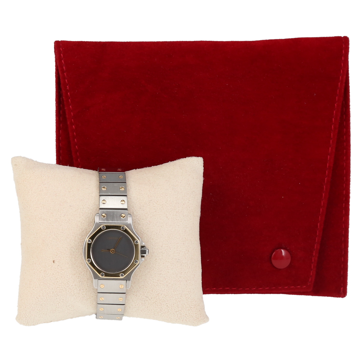 Montre Cartier Santos Octogonale en or et acier Vers 1980 - Detail D2