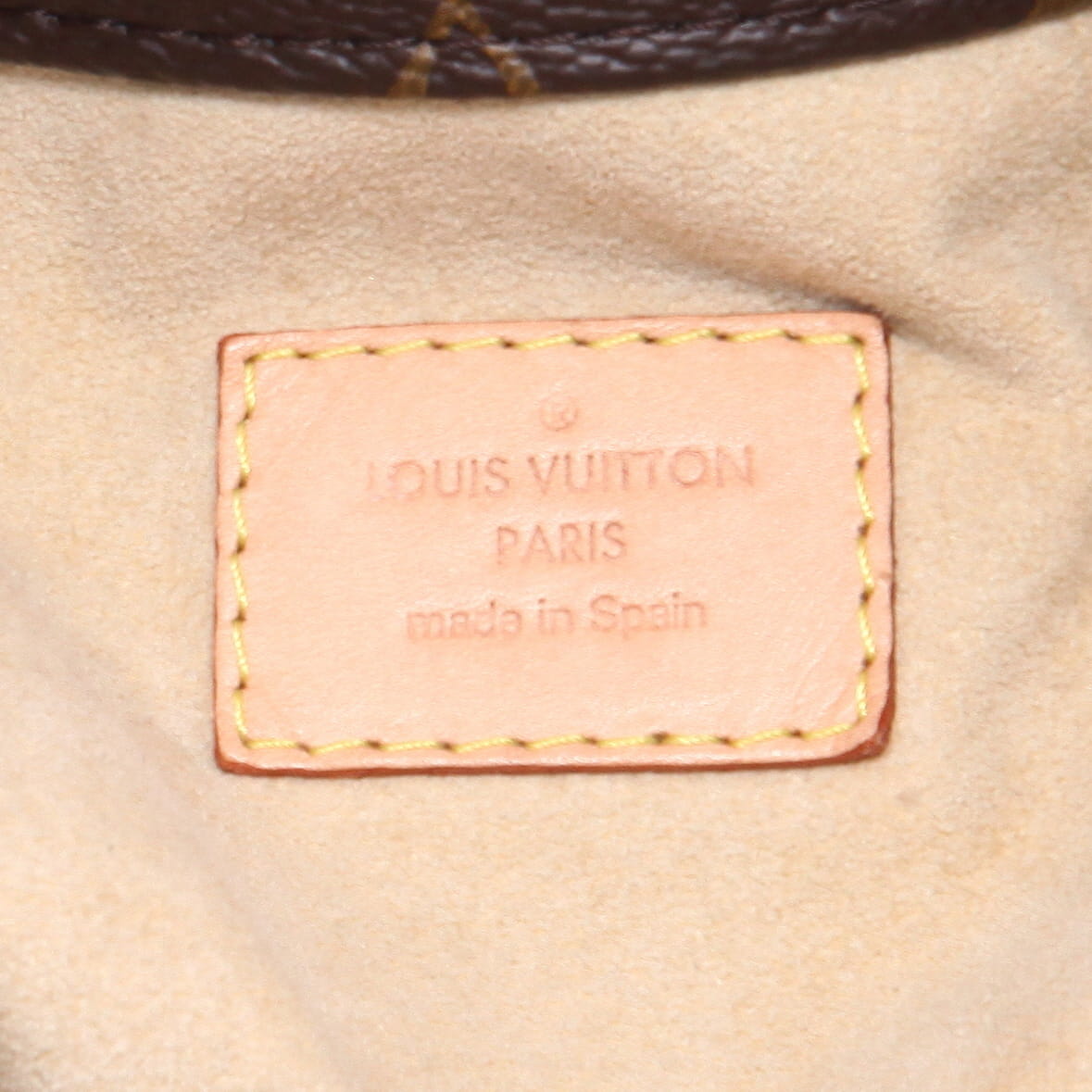 Bolso de mano Louis Vuitton  Artsy en lona Monogram marrón y cuero natural - Detail D3