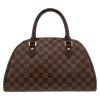 Louis Vuitton  Ribera handbag  in ebene damier canvas  and brown leather - Detail D7 thumbnail
