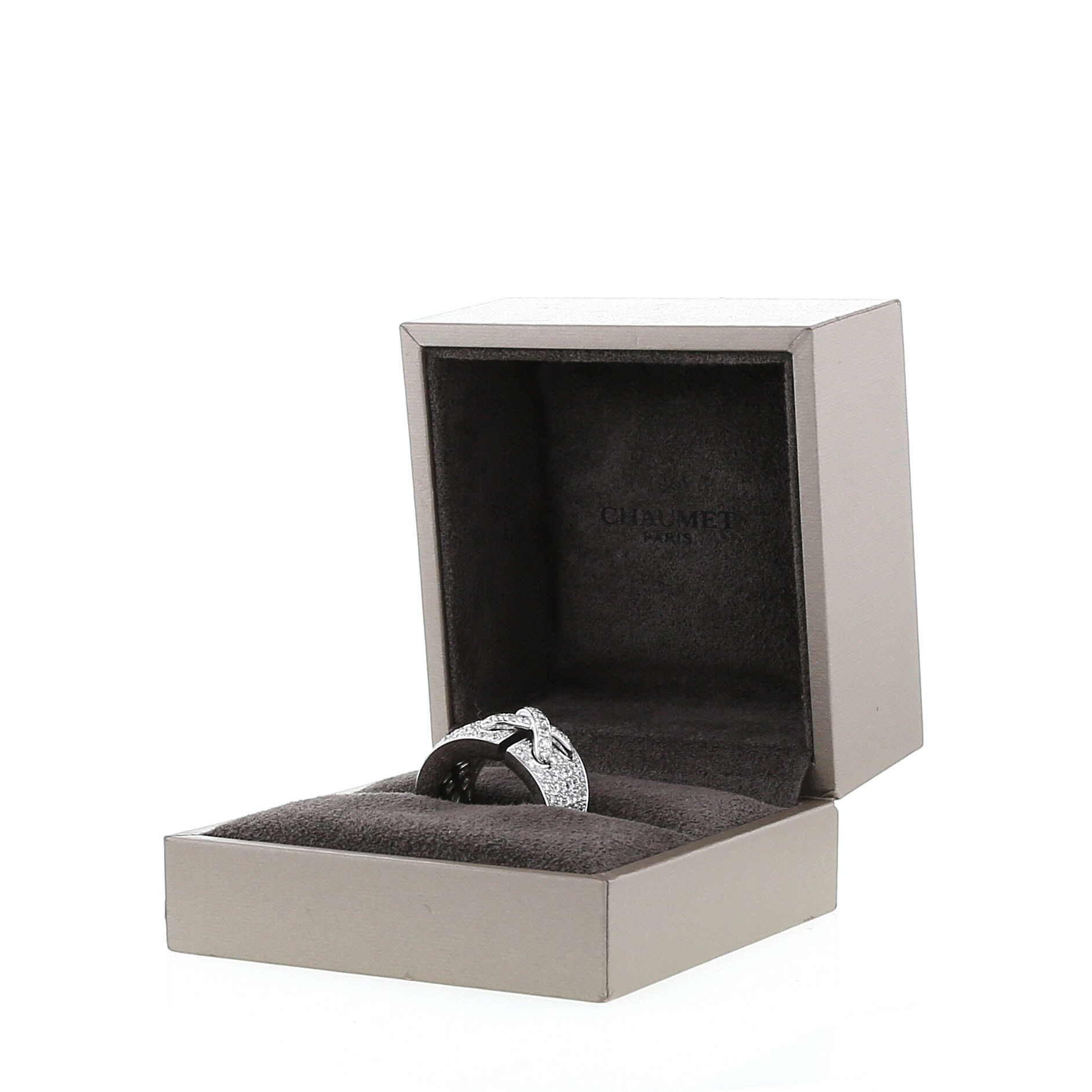 Sortija Chaumet Lien talla XL en oro blanco y diamantes - Detail D2