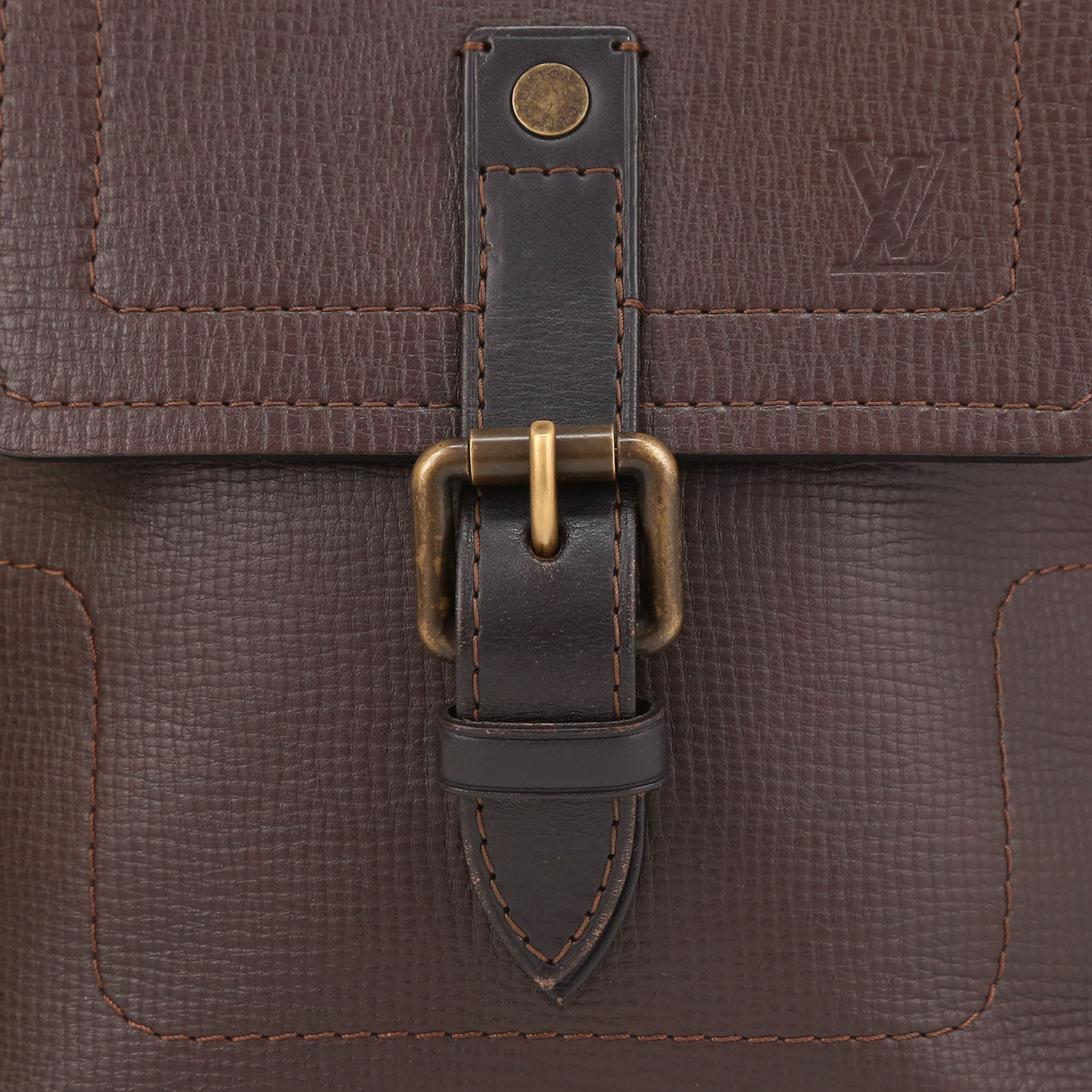 Bolso bandolera Louis Vuitton   en cuero marrón - Detail D1