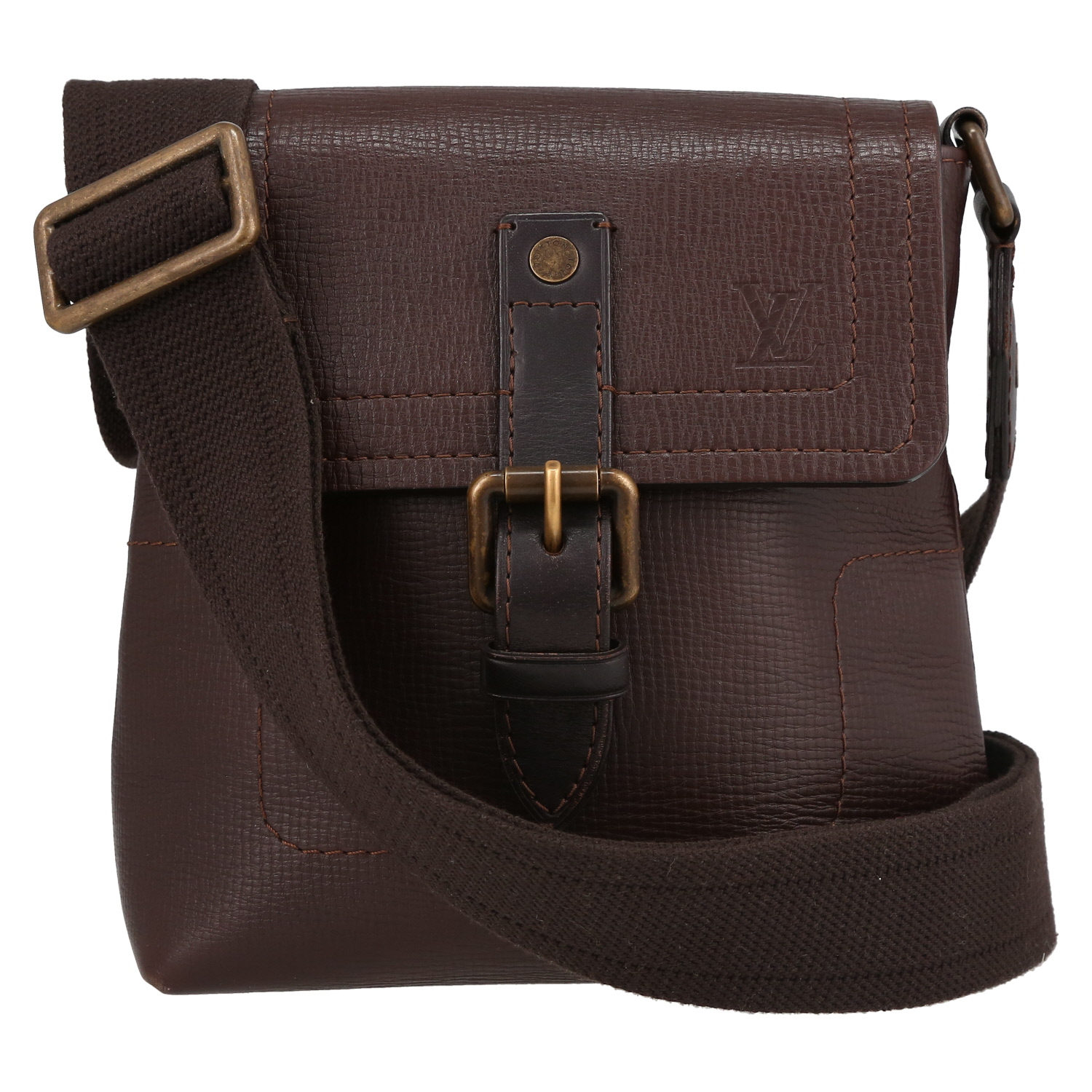 Bolso bandolera Louis Vuitton   en cuero marrón - Detail D2