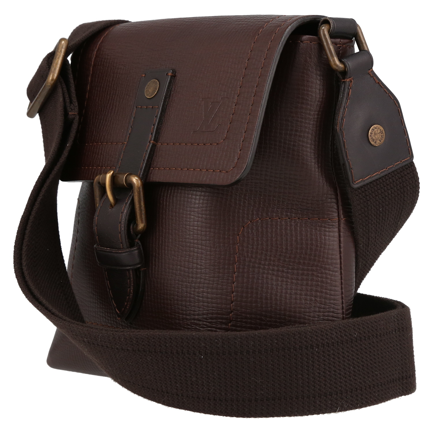 Bolso bandolera Louis Vuitton   en cuero marrón - Detail D3