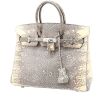 Bolso de mano Hermès  Birkin 25 cm en piel de lagarto gris y beige - 00pp thumbnail