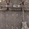 Bolso de mano Hermès  Birkin 25 cm en piel de lagarto gris y beige - Detail D1 thumbnail