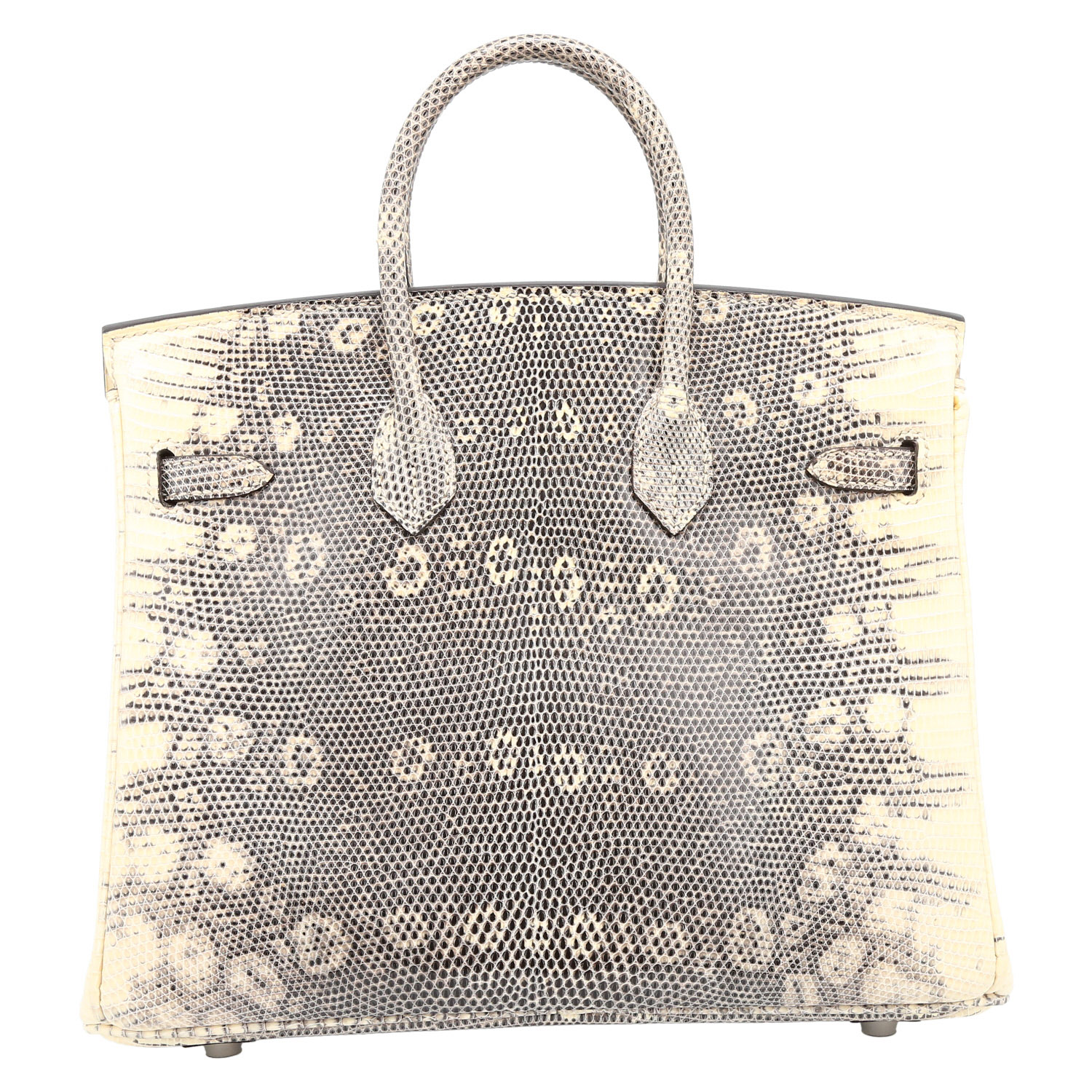 Sac à main Hermès  Birkin 25 cm en lézard gris et beige - Detail D7