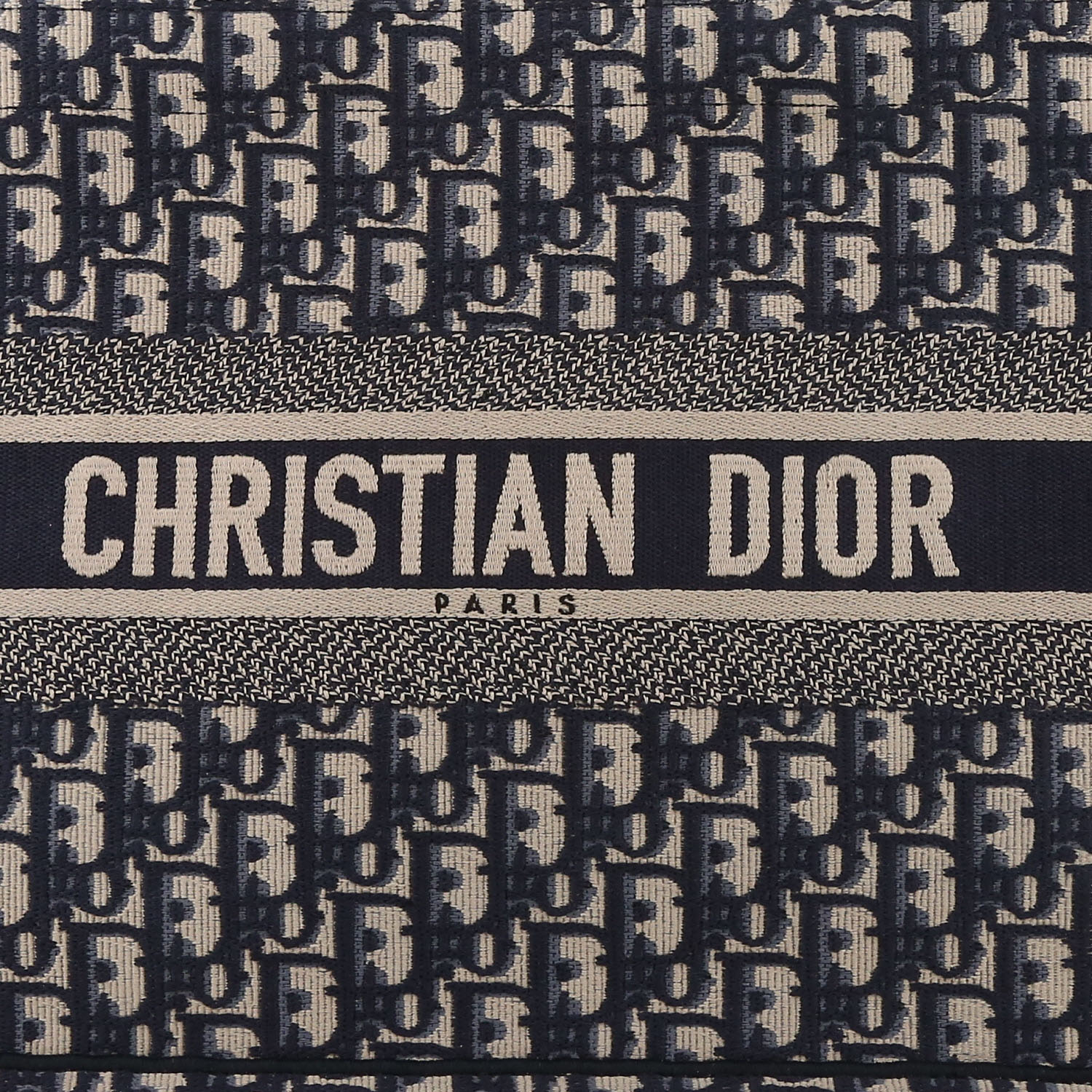 Bolso Cabás Dior  Book Tote en lona Monogram Oblique azul y beige - Detail D1