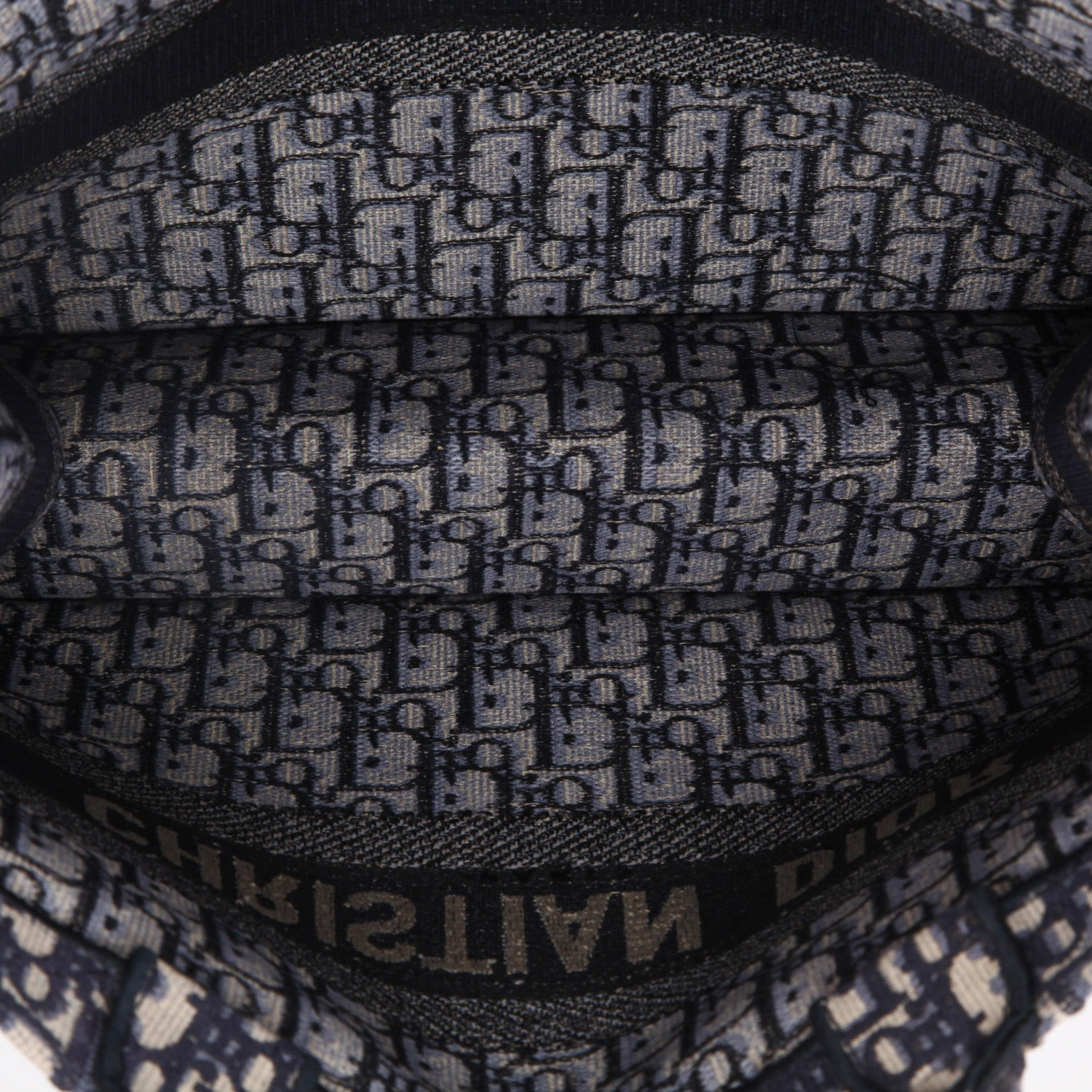 Dior  Book Tote shopping bag  in blue and beige monogram canvas Oblique - Detail D8