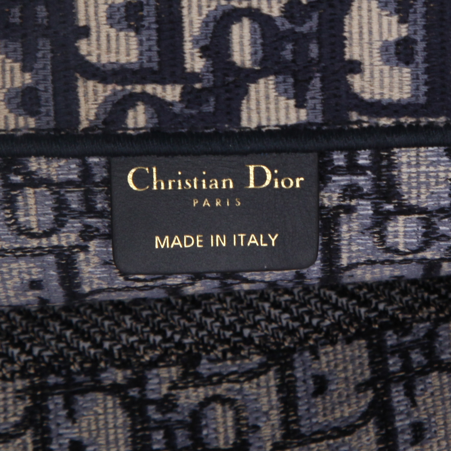Shopping bag Dior  Book Tote in tessuto a monogramma Oblique blu e beige - Detail D9
