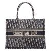 Dior  Book Tote shopping bag  in blue and beige monogram canvas Oblique - Detail D2 thumbnail