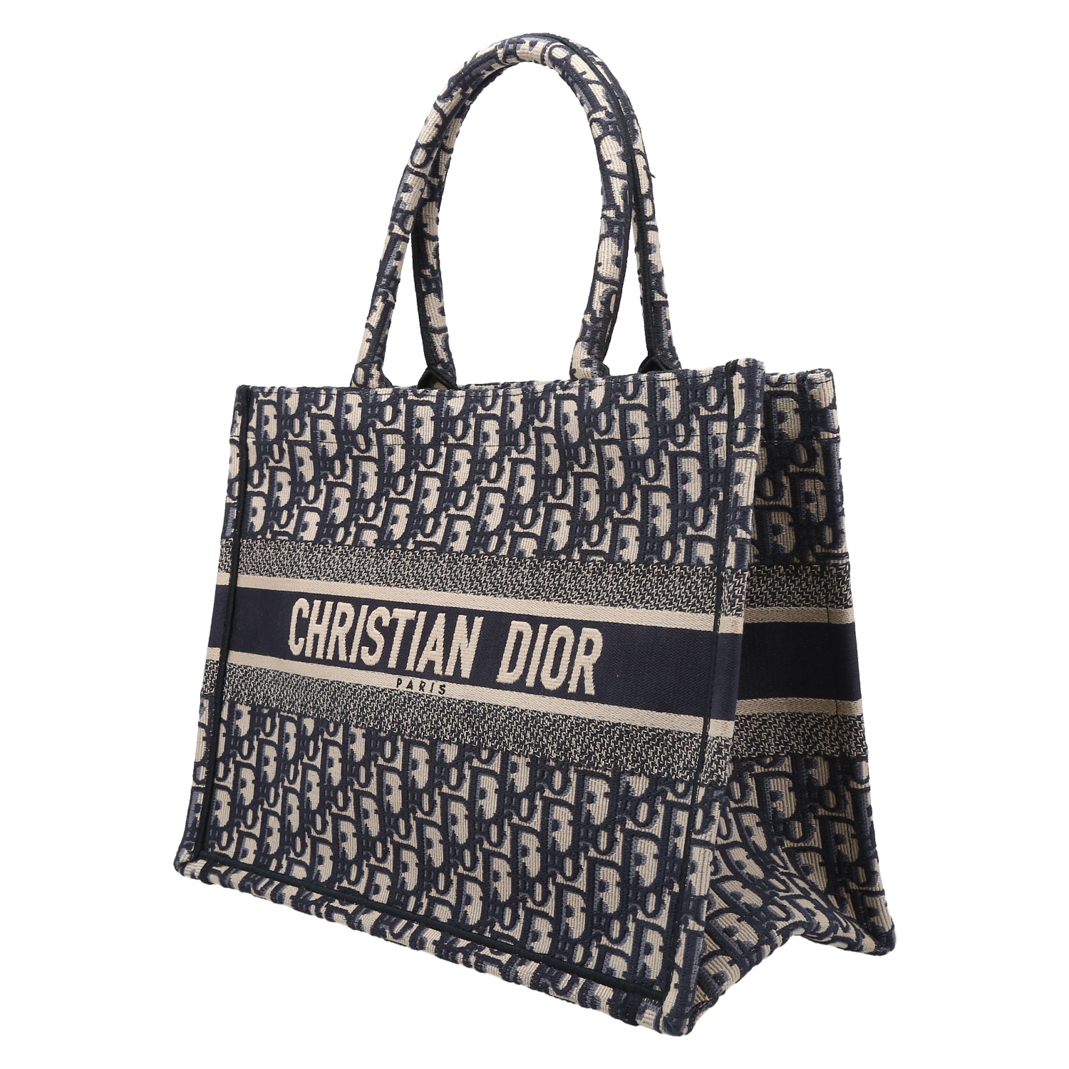 Shopping bag Dior  Book Tote in tessuto a monogramma Oblique blu e beige - Detail D3