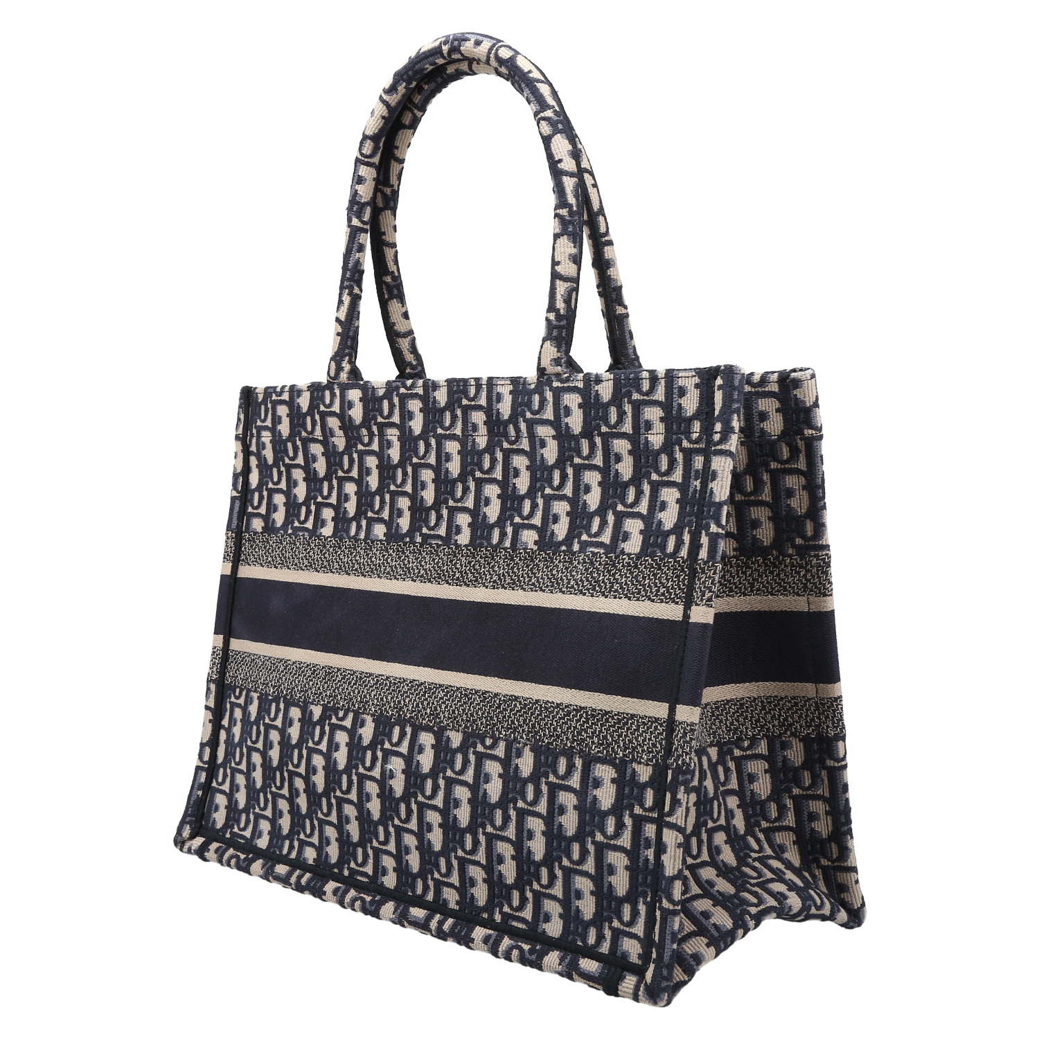 Shopping bag Dior  Book Tote in tessuto a monogramma Oblique blu e beige - Detail D5