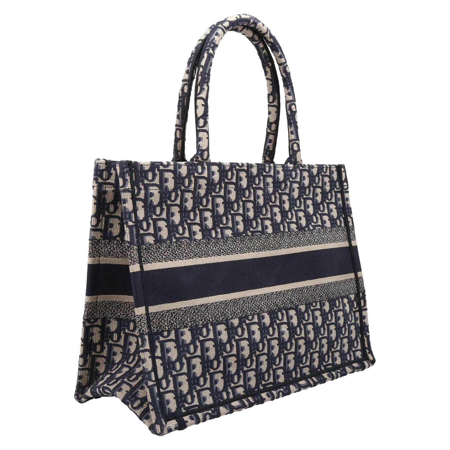 Bolso Cabás Dior  Book Tote en lona Monogram Oblique azul y beige - Detail D6