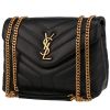 Saint Laurent  Loulou small model  shoulder bag  in black chevron quilted leather - 00pp thumbnail