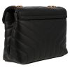 Saint Laurent  Loulou small model  shoulder bag  in black chevron quilted leather - Detail D6 thumbnail