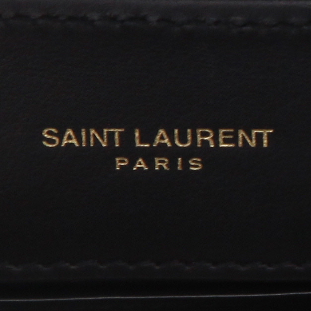 Saint Laurent Loulou small model shoulder bag in black chevron quilted leather - Detail D9