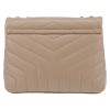 Borsa a tracolla Saint Laurent  Loulou modello piccolo  in pelle trapuntata a zigzag beige - Detail D7 thumbnail