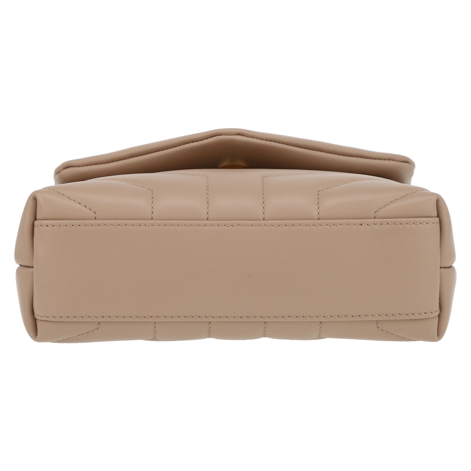 Borsa a tracolla Saint Laurent Toy Loulou in pelle trapuntata a zigzag beige - Detail D4