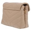 Saint Laurent  Toy Loulou shoulder bag  in beige chevron quilted leather - Detail D5 thumbnail