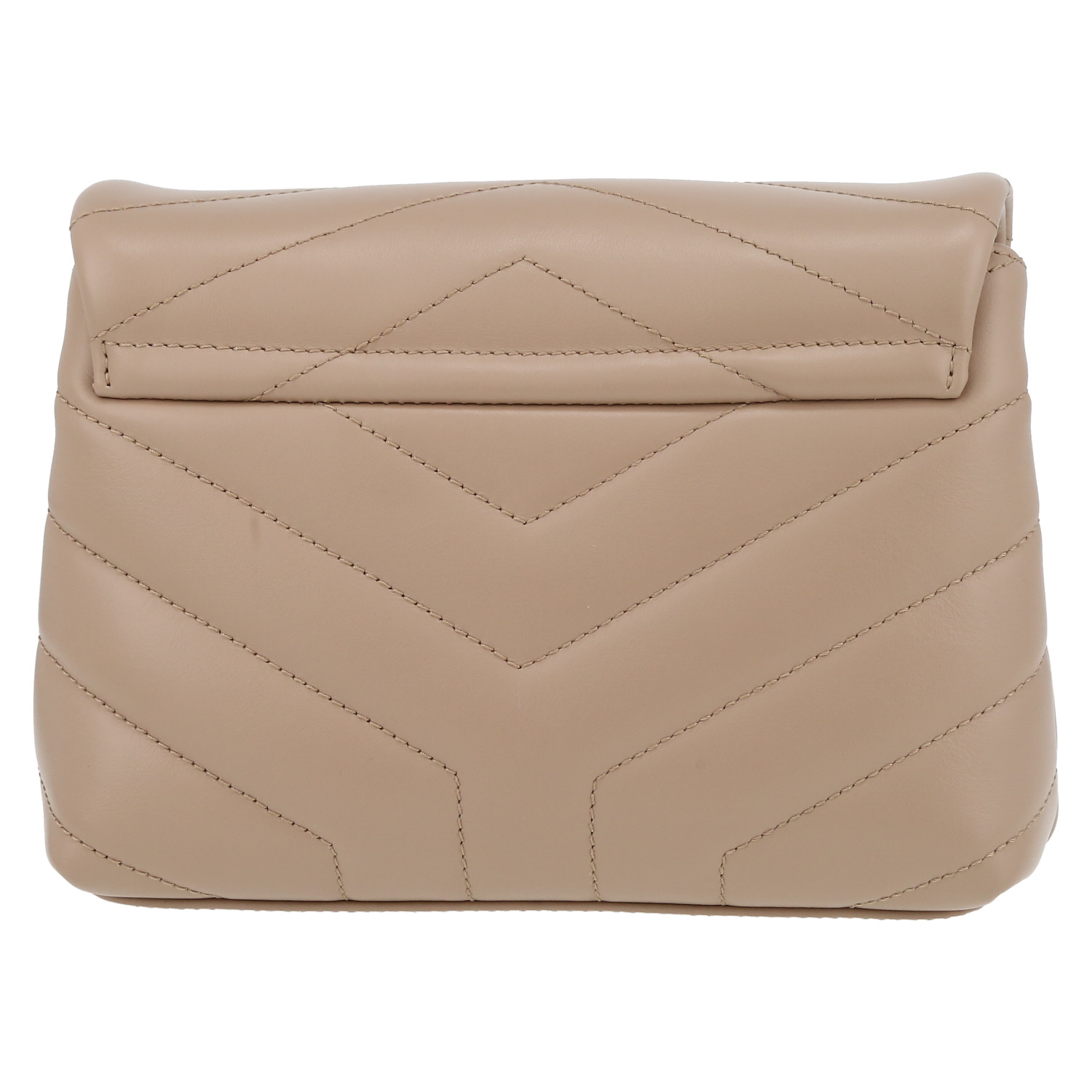 Borsa a tracolla Saint Laurent Toy Loulou in pelle trapuntata a zigzag beige - Detail D7