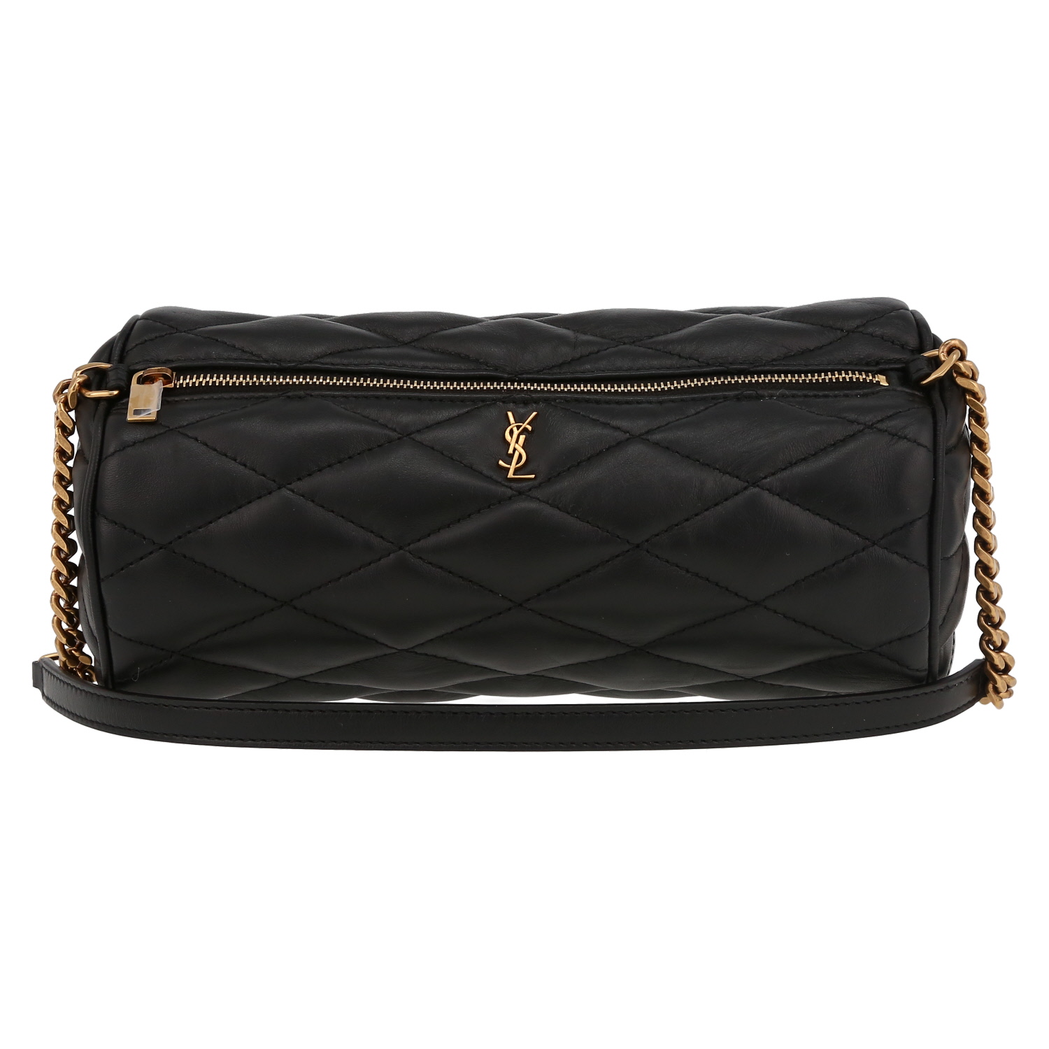 Bolso de mano Saint Laurent  Sade modelo pequeño  en cuero acolchado negro - Detail D2