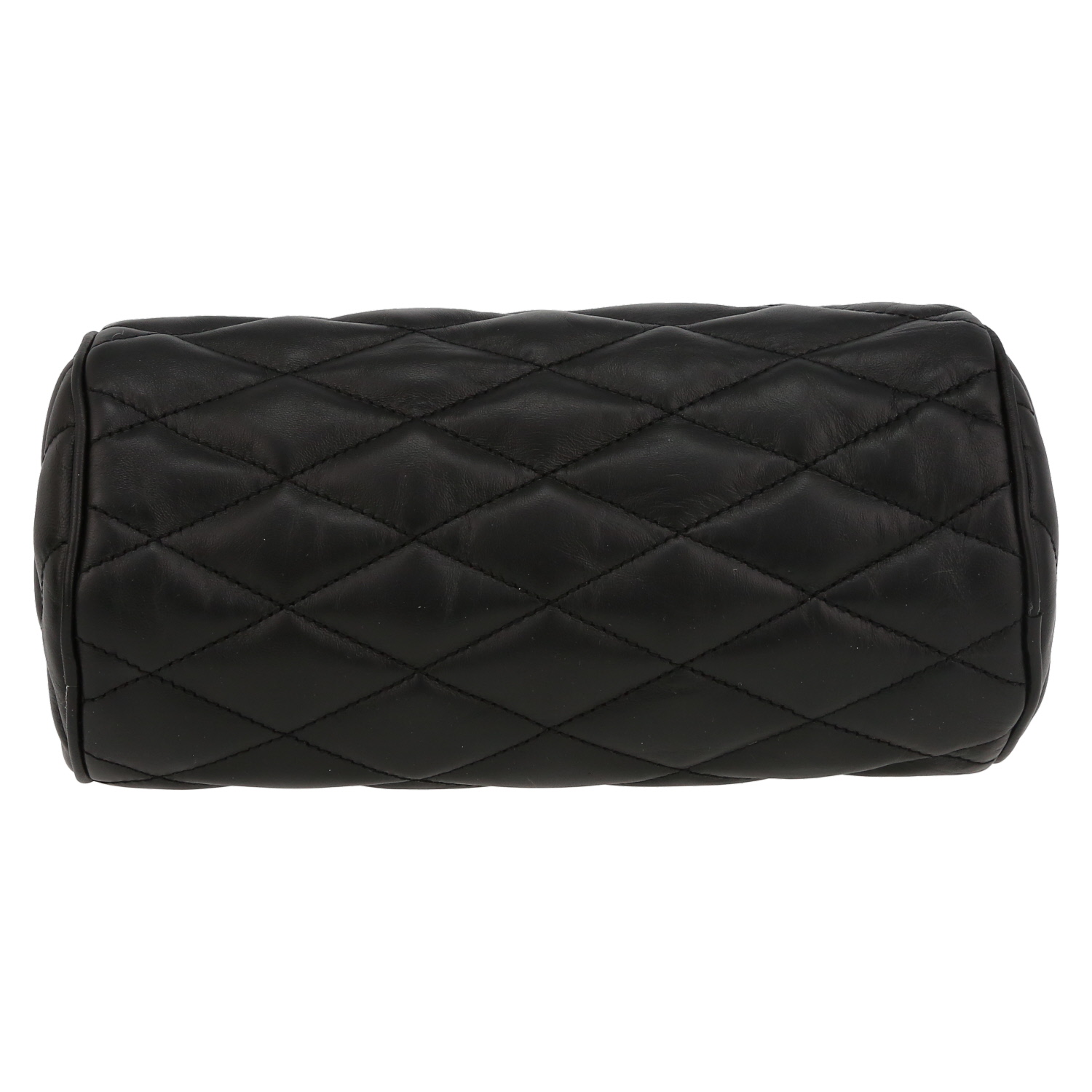 Bolso de mano Saint Laurent  Sade modelo pequeño  en cuero acolchado negro - Detail D4