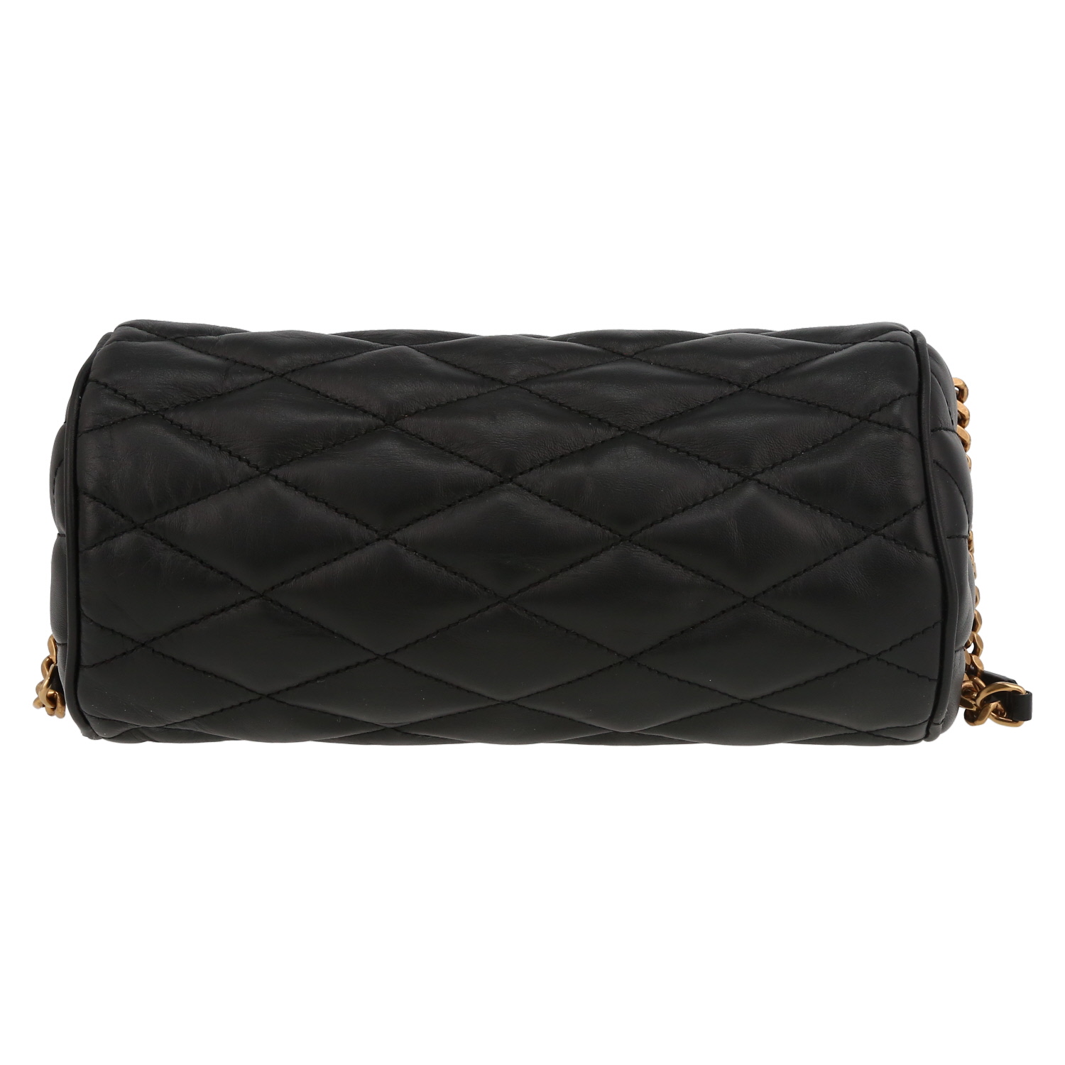 Bolso de mano Saint Laurent  Sade modelo pequeño  en cuero acolchado negro - Detail D7
