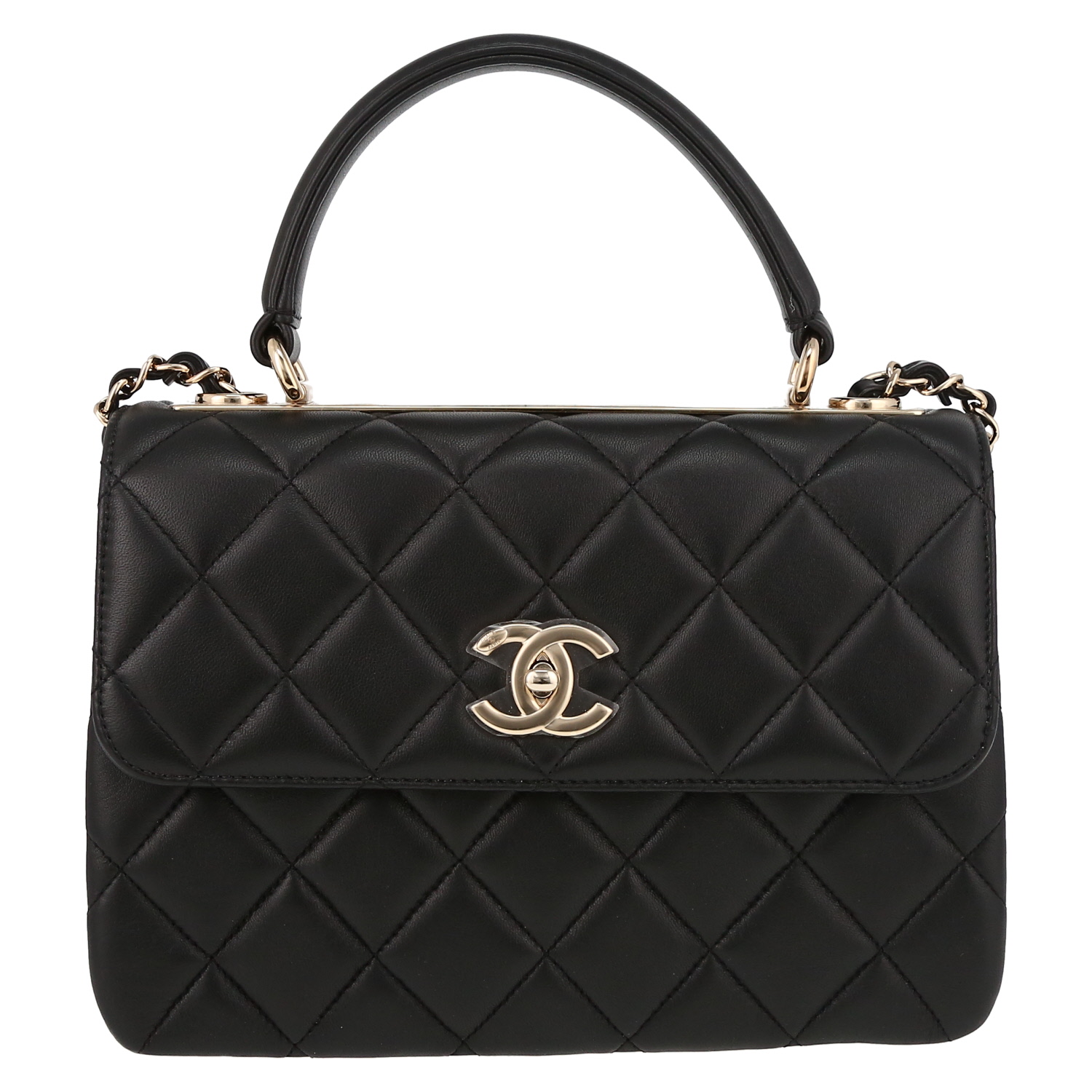 Borsa Chanel  Trendy CC in pelle trapuntata nera - Detail D2