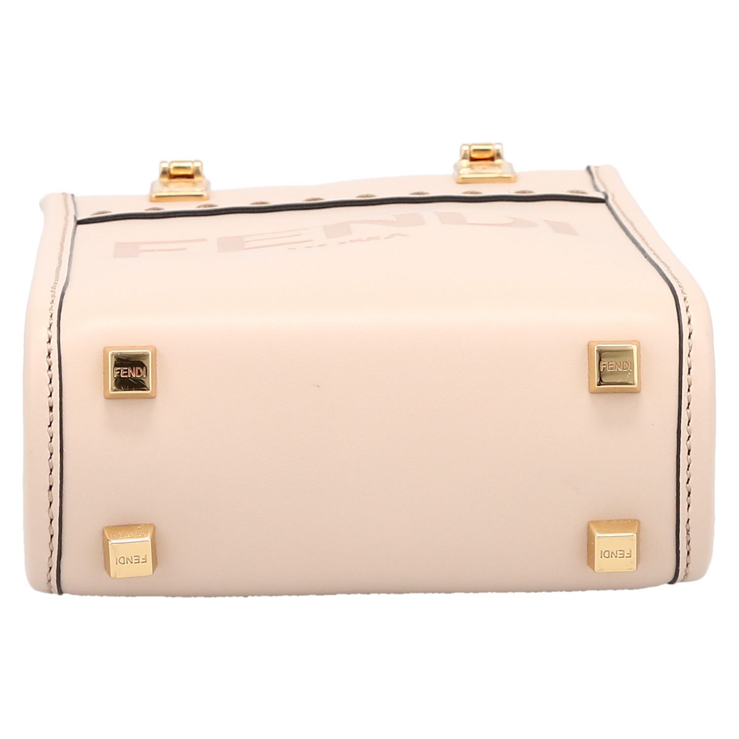 Fendi Sunshine mini handbag in pink leather - Detail D4