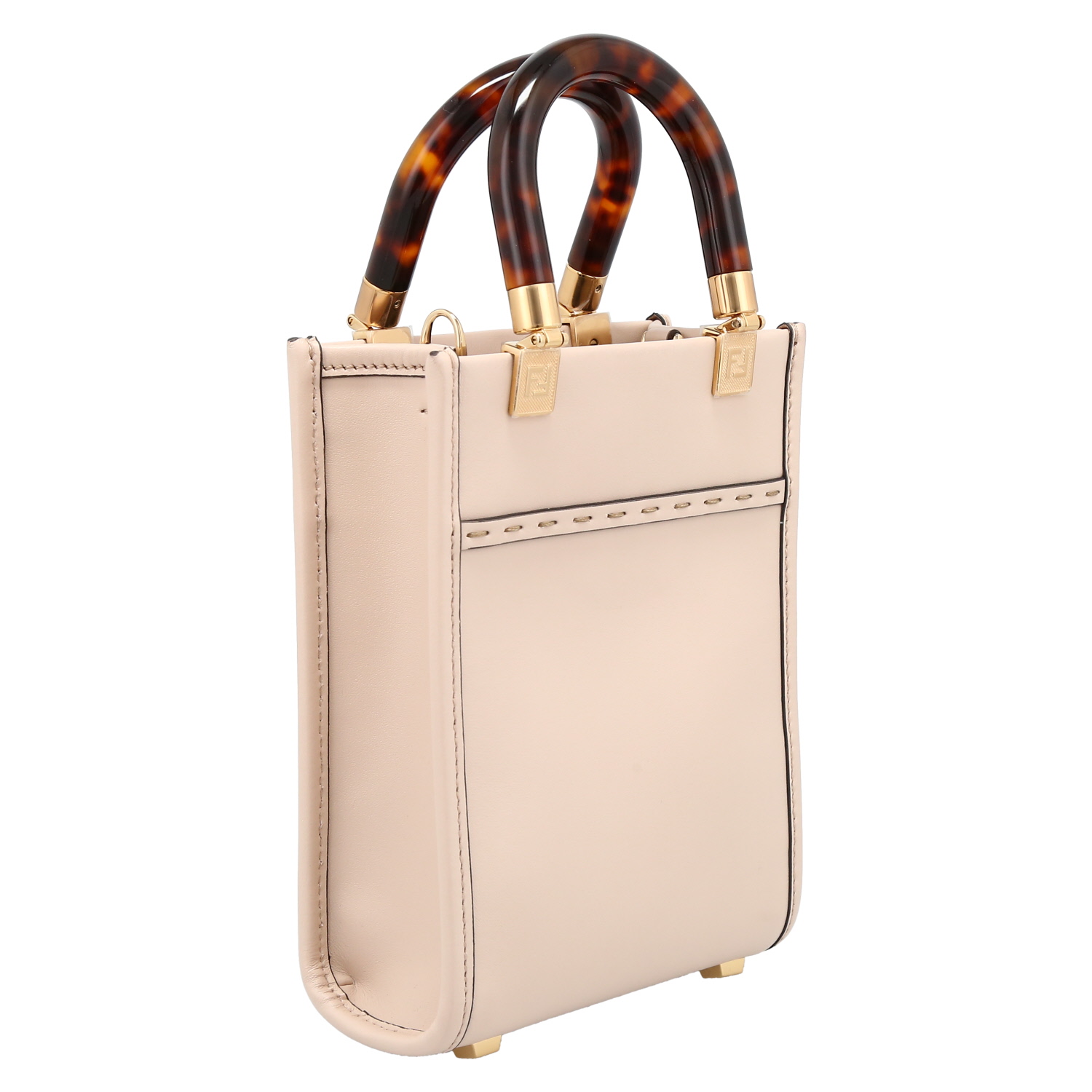 Fendi Sunshine mini handbag in pink leather - Detail D6