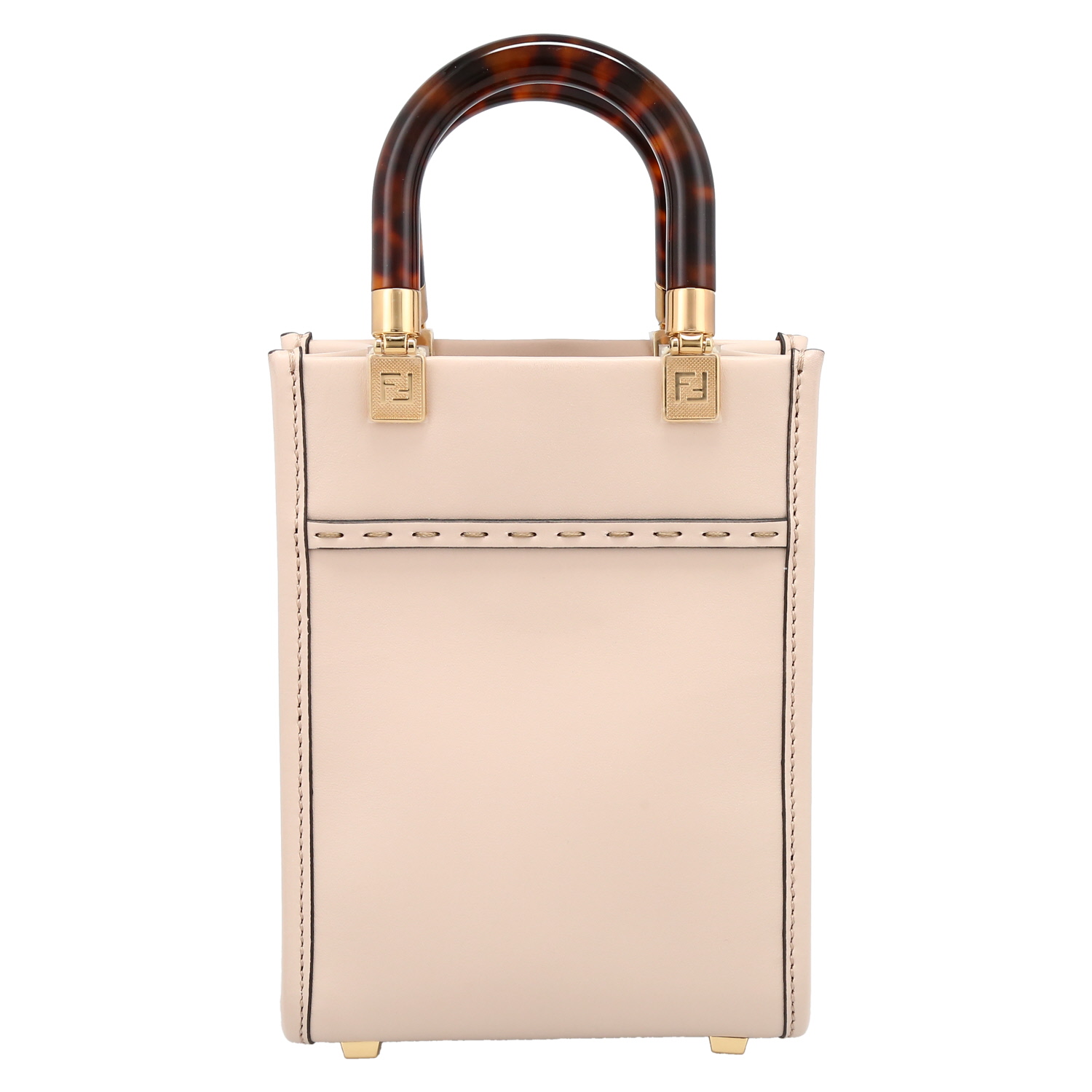 Fendi Sunshine mini handbag in pink leather - Detail D7
