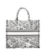 Dior  Book Tote large model Plan de Paris shopping bag  in black and white canvas - Detail D7 thumbnail