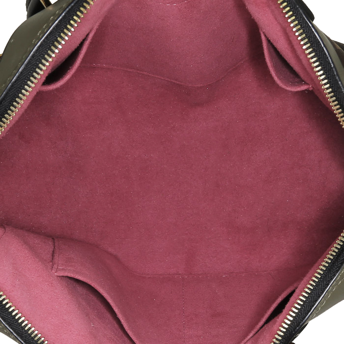 Sac cabas Louis Vuitton  Tuileries en toile monogram marron et cuir vert-kaki - Detail D3