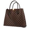 Shopping bag Louis Vuitton  Kensington in tela a scacchi marrone e pelle marrone - 00pp thumbnail