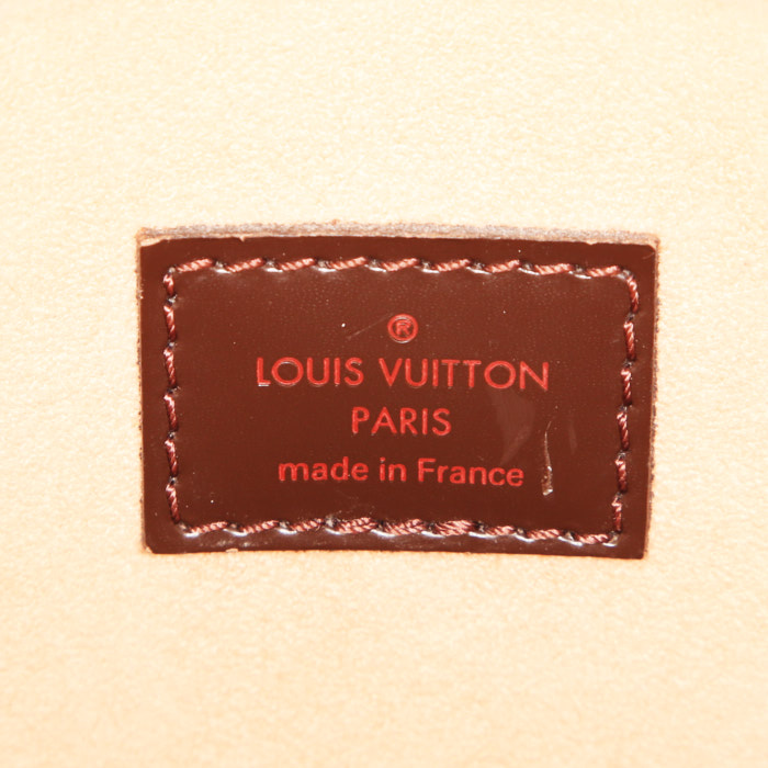 Bolso Cabás Louis Vuitton  Kensington en lona a cuadros marrón y cuero marrón - Detail D4