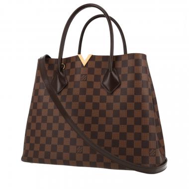 Sac cabas Louis Vuitton  Kensington en toile damier marron et cuir marron