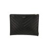 Bolsito de mano Saint Laurent   en cuero granulado negro - 360 thumbnail