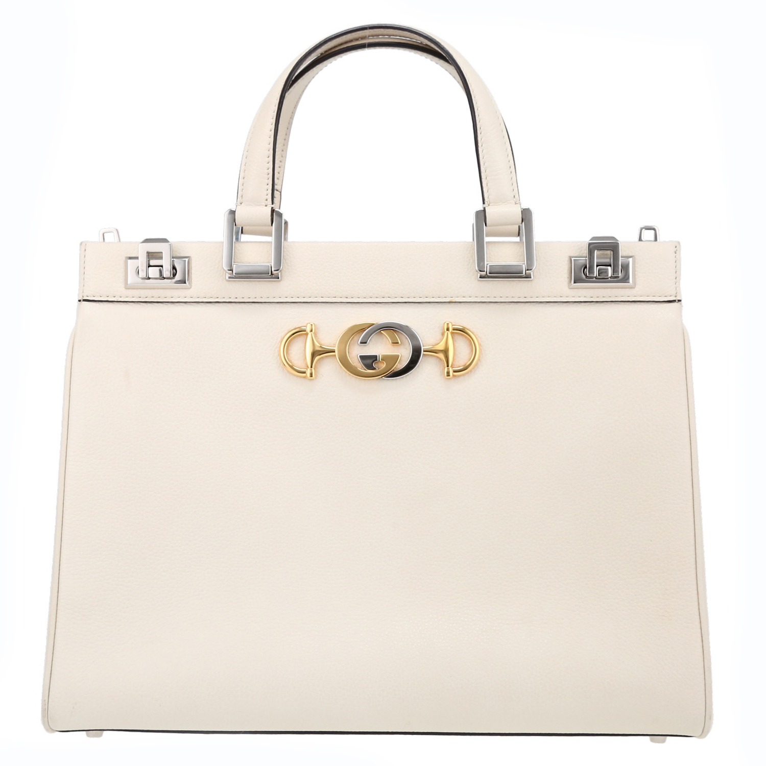 Gucci Zumi shoulder bag in white leather - Detail D2