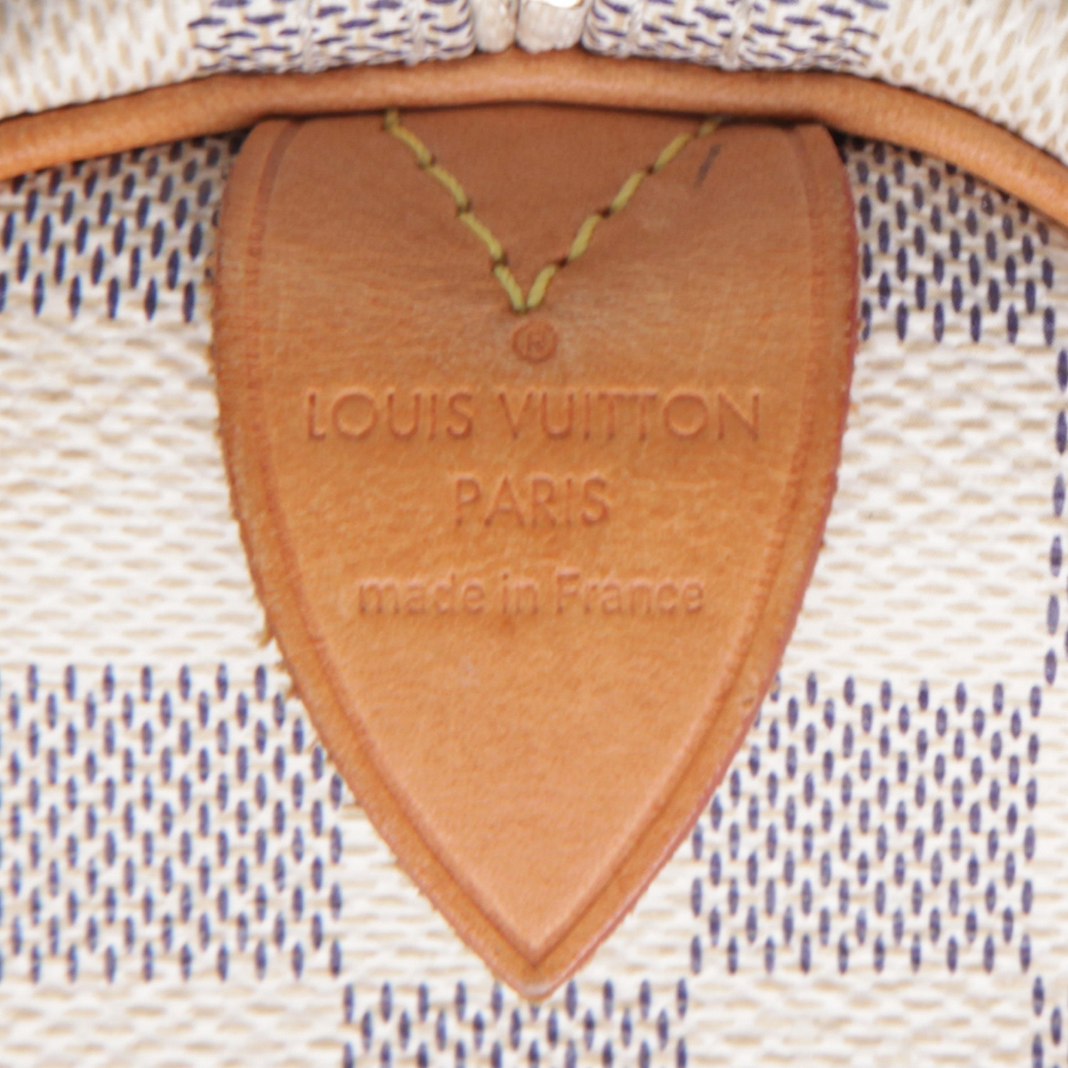 Borsa Louis Vuitton  Speedy 30 in tela a scacchi azzurro e pelle naturale - Detail D9