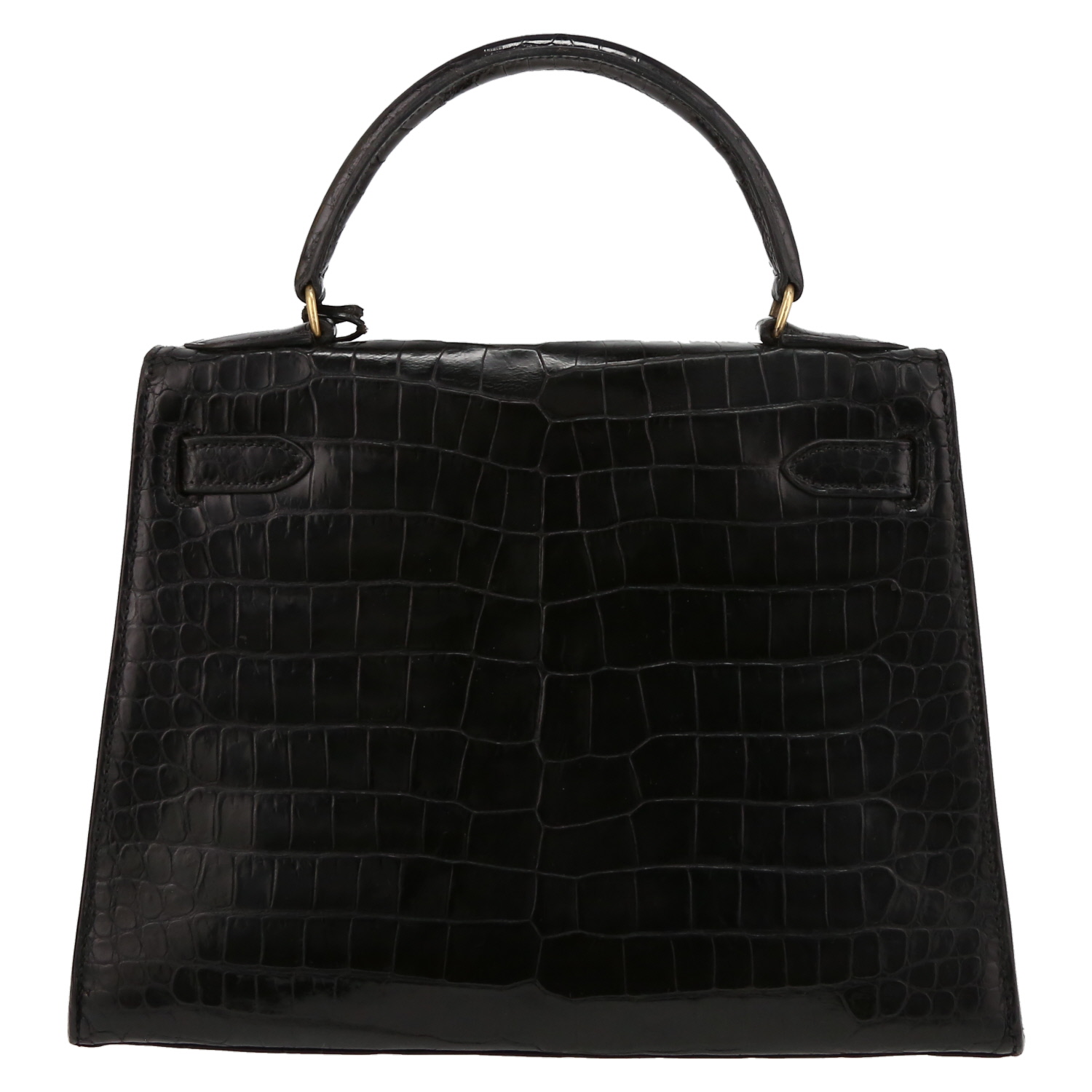Hermès  Kelly 28 cm handbag  in black porosus crocodile - Detail D7