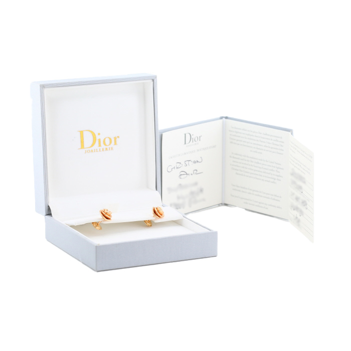 Pendientes Dior Rose Dior Couture modelo pequeño de oro rosa y diamantes - Detail D2