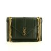 Saint Laurent Enveloppe handbag in green python - 360 thumbnail